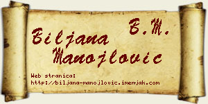 Biljana Manojlović vizit kartica